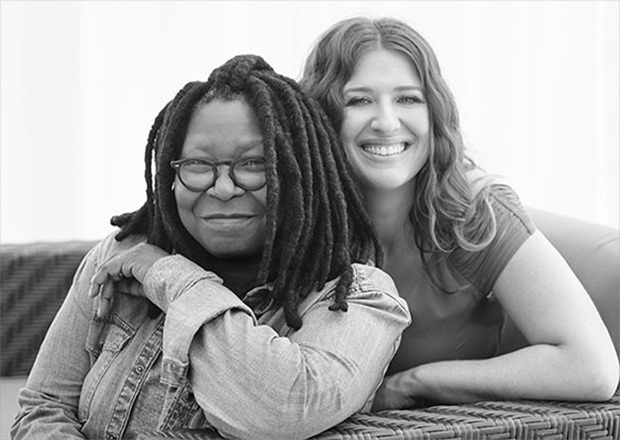 Whoopi Goldberg and Maya portrait for their cannabis infused products at Coffeeshop Guru